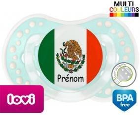 Drapeau mexique + prénom: Sucette LOVI Dynamic-su7.fr