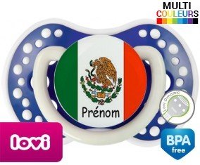 Drapeau mexique + prénom: Sucette LOVI Dynamic-su7.fr