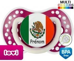 Drapeau mexique + prénom: Sucette LOVI Dynamic-su7.fr