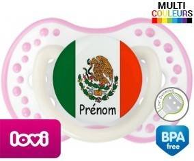 Drapeau mexique + prénom: Sucette LOVI Dynamic-su7.fr