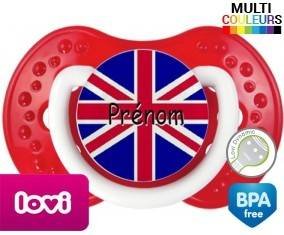 Drapeau angleterre + prénom: Sucette LOVI Dynamic-su7.fr