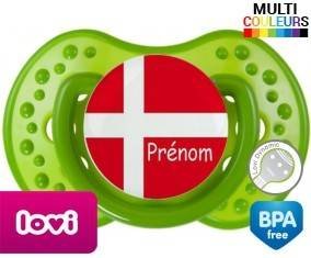 Danemark + prénom : Sucette LOVI Dynamic personnalisée