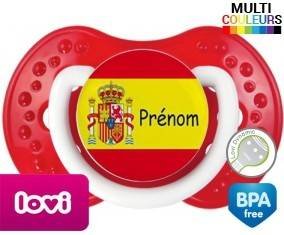 Drapeau espagne + prénom: Sucette LOVI Dynamic-su7.fr