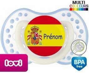 Drapeau espagne + prénom: Sucette LOVI Dynamic-su7.fr