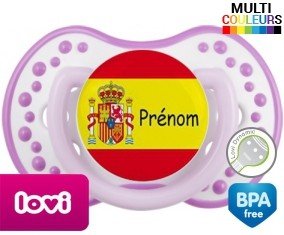 Drapeau espagne + prénom: Sucette LOVI Dynamic-su7.fr