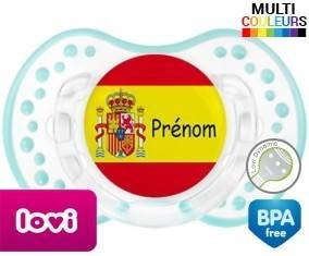 Drapeau espagne + prénom: Sucette LOVI Dynamic-su7.fr