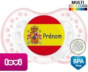 Drapeau espagne + prénom: Sucette LOVI Dynamic-su7.fr