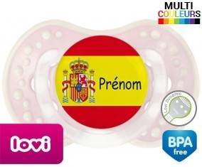 Drapeau espagne + prénom: Sucette LOVI Dynamic-su7.fr