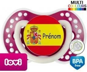 Drapeau espagne + prénom: Sucette LOVI Dynamic-su7.fr