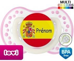 Drapeau espagne + prénom: Sucette LOVI Dynamic-su7.fr