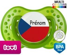Drapeau république tchèque + prénom: Sucette LOVI Dynamic-su7.fr