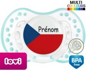 Drapeau république tchèque + prénom: Sucette LOVI Dynamic-su7.fr