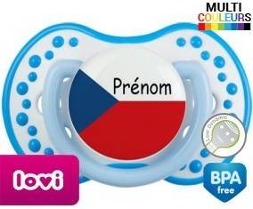 Drapeau république tchèque + prénom: Sucette LOVI Dynamic-su7.fr