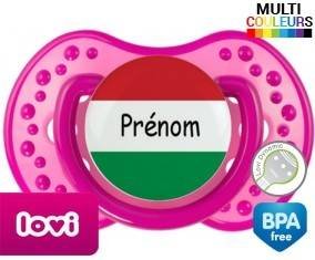 Drapeau hongrie + prénom: Sucette LOVI Dynamic-su7.fr