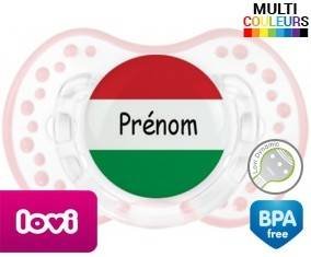 Drapeau hongrie + prénom: Sucette LOVI Dynamic-su7.fr