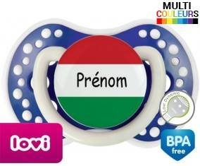 Drapeau hongrie + prénom: Sucette LOVI Dynamic-su7.fr