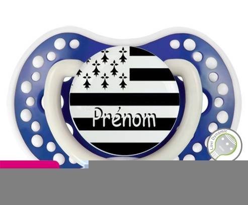 Drapeau bretagne + prénom: Sucette LOVI Dynamic-su7.fr