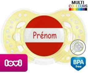 Drapeau autriche + prénom: Sucette LOVI Dynamic-su7.fr