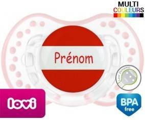 Drapeau autriche + prénom: Sucette LOVI Dynamic-su7.fr