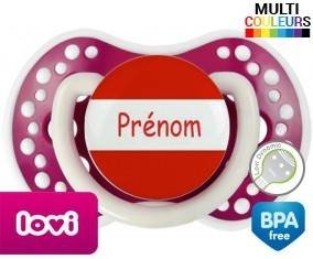 Drapeau autriche + prénom: Sucette LOVI Dynamic-su7.fr