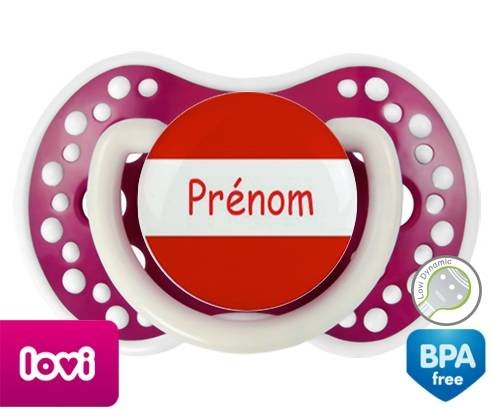 Drapeau autriche + prénom: Sucette LOVI Dynamic-su7.fr