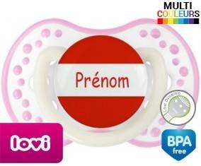 Drapeau autriche + prénom: Sucette LOVI Dynamic-su7.fr