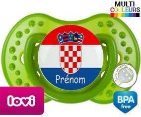 Drapeau croatie + prénom : Sucette LOVI Dynamic personnalisée