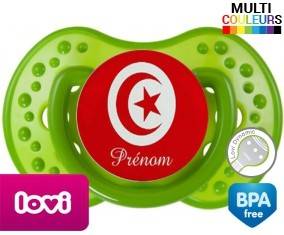 Drapeau tunisie + prénom : Sucette LOVI Dynamic personnalisée