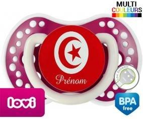 Drapeau tunisie + prénom: Sucette LOVI Dynamic-su7.fr