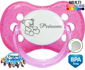 Ourson + prénom: Sucette Cerise-su7.fr