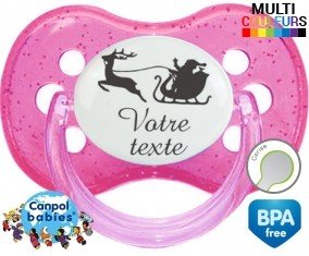 Traîneau de noël + prénom: Sucette Cerise-su7.fr