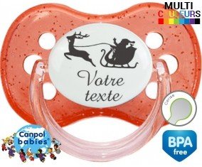 Traîneau de noël + prénom: Sucette Cerise-su7.fr