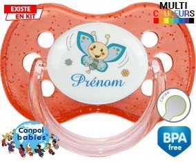 Papillon souriant (garçon) + prénom: Sucette Cerise-su7.fr
