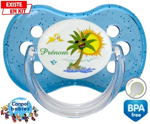 Palmier style2 + prénom: Sucette Cerise-su7.fr