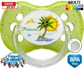 Palmier style2 + prénom: Sucette Cerise-su7.fr