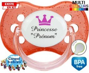Princesse couronne + prénom: Sucette Cerise-su7.fr