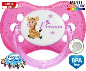 Girafe style1 + prénom: Sucette Cerise-su7.fr