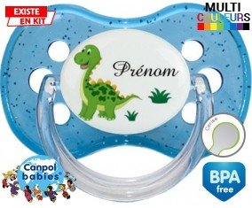 Dinosaure + prénom : Sucette Cerise personnalisée