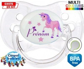 Licorne style1 + prénom: Sucette Cerise-su7.fr