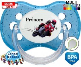 Moto style2 + prénom : Sucette Cerise personnalisée