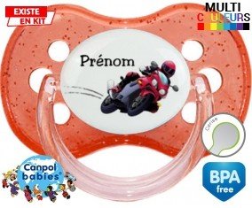 Moto style2 + prénom: Sucette Cerise-su7.fr