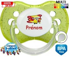 Avion rouge + prénom: Sucette Cerise-su7.fr