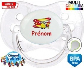 Avion rouge + prénom: Sucette Cerise-su7.fr