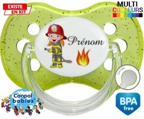 Pompier flamme + prénom: Sucette Cerise-su7.fr