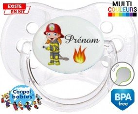 Pompier flamme + prénom: Sucette Cerise-su7.fr