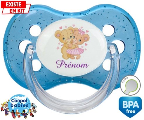 Ourson câlin + prénom: Sucette Cerise-su7.fr