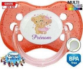 Ourson câlin + prénom: Sucette Cerise-su7.fr