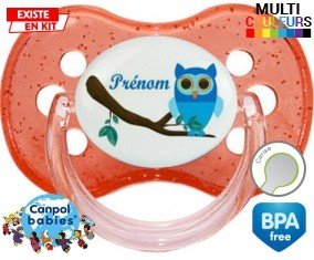 Hibou style1 + prénom: Sucette Cerise-su7.fr