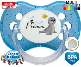 Phoque + prénom : Sucette Cerise personnalisée