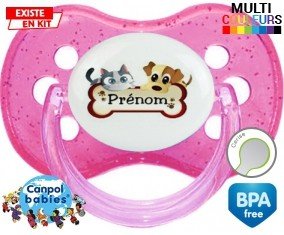Chien chat os + prénom: Sucette Cerise-su7.fr